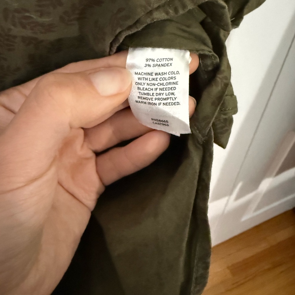 14th & Union Leaf Patterned Green Shirt - Picture 3 of 4